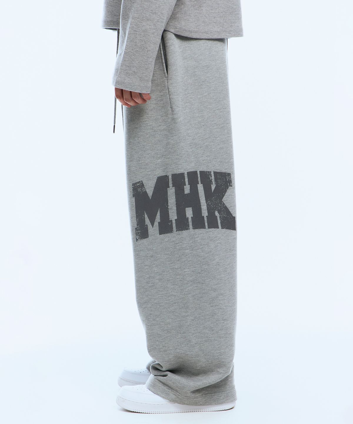 미학(MIHAK) 바시티 크랙 와이드 팬츠 (GRAY)