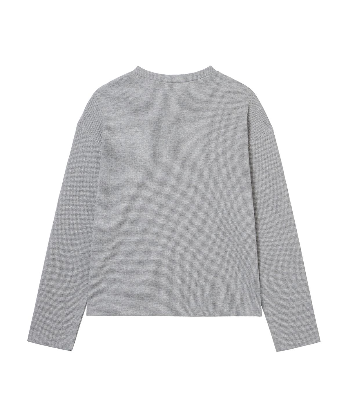 미학(MIHAK) 클래식 와플 헨리넥 롱 슬리브 (GRAY)