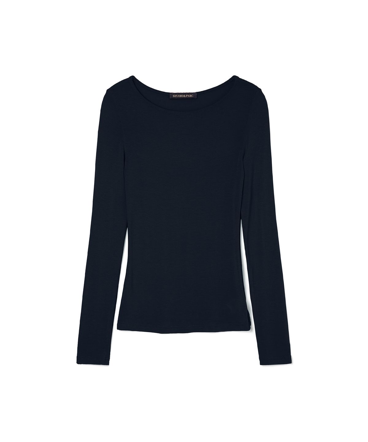 스튜디오앤파르크(STUDIO&PARC) Wide Neck Slim T-Shirt_Navy