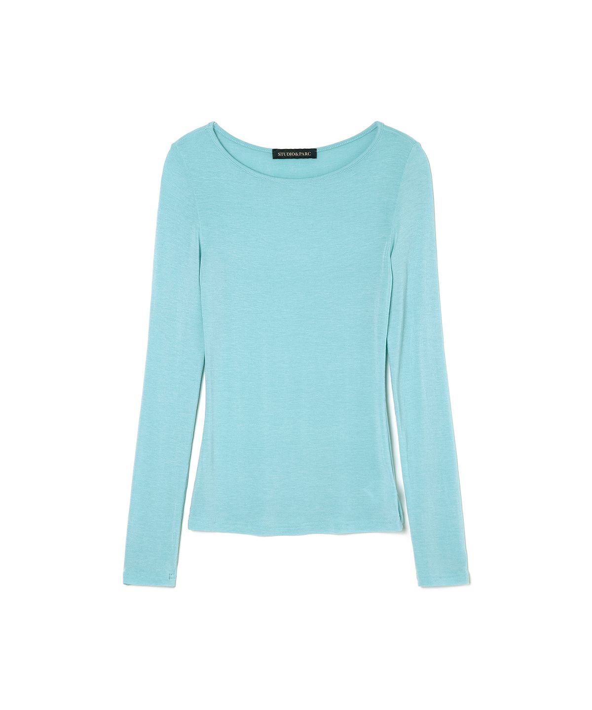 스튜디오앤파르크(STUDIO&PARC) Wide Neck Slim T-Shirt_Blue