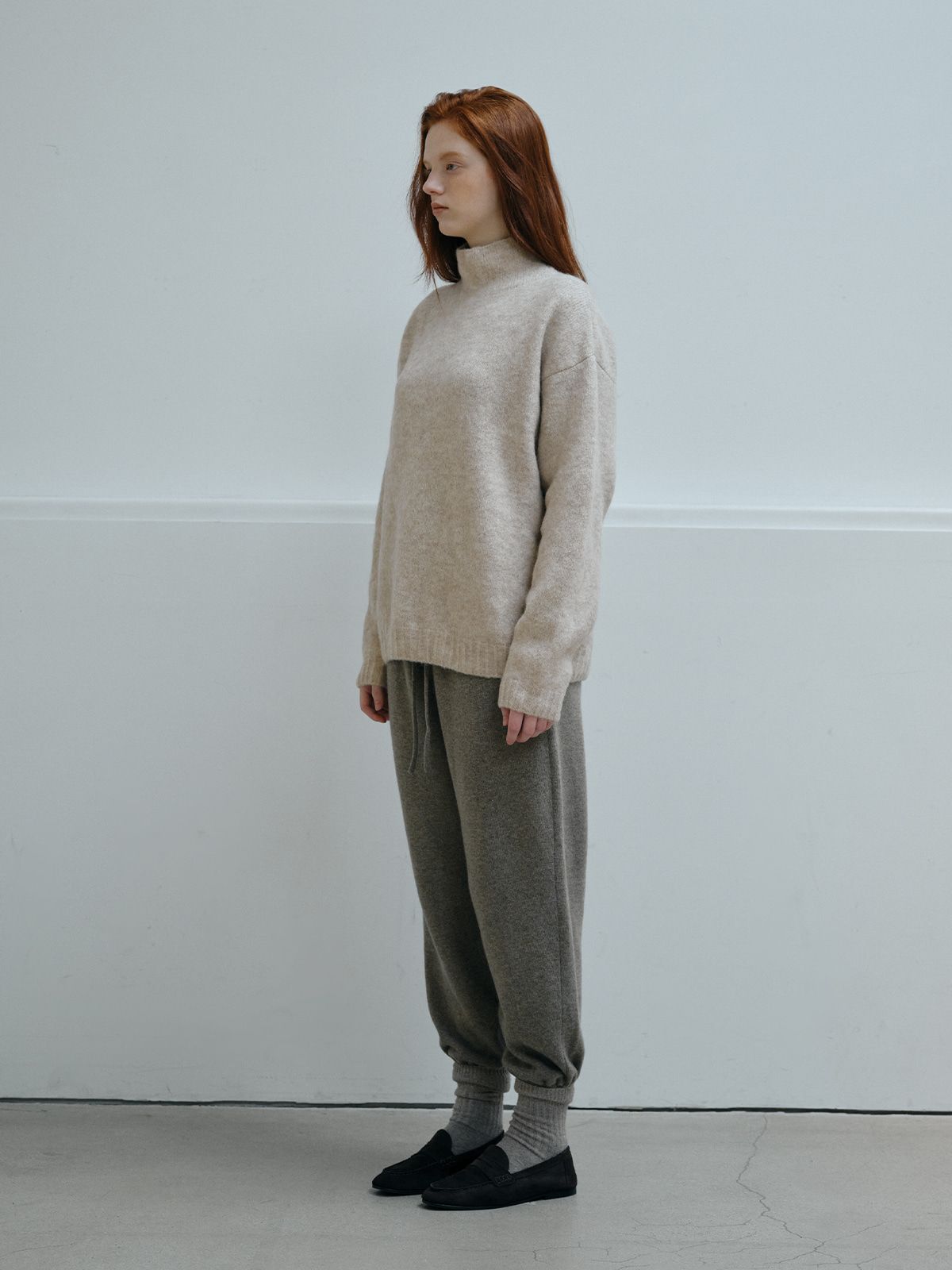 리플레인(REPLAIN) ITALIAN ALPACA HIGH NECK TOP_PALE BEIGE