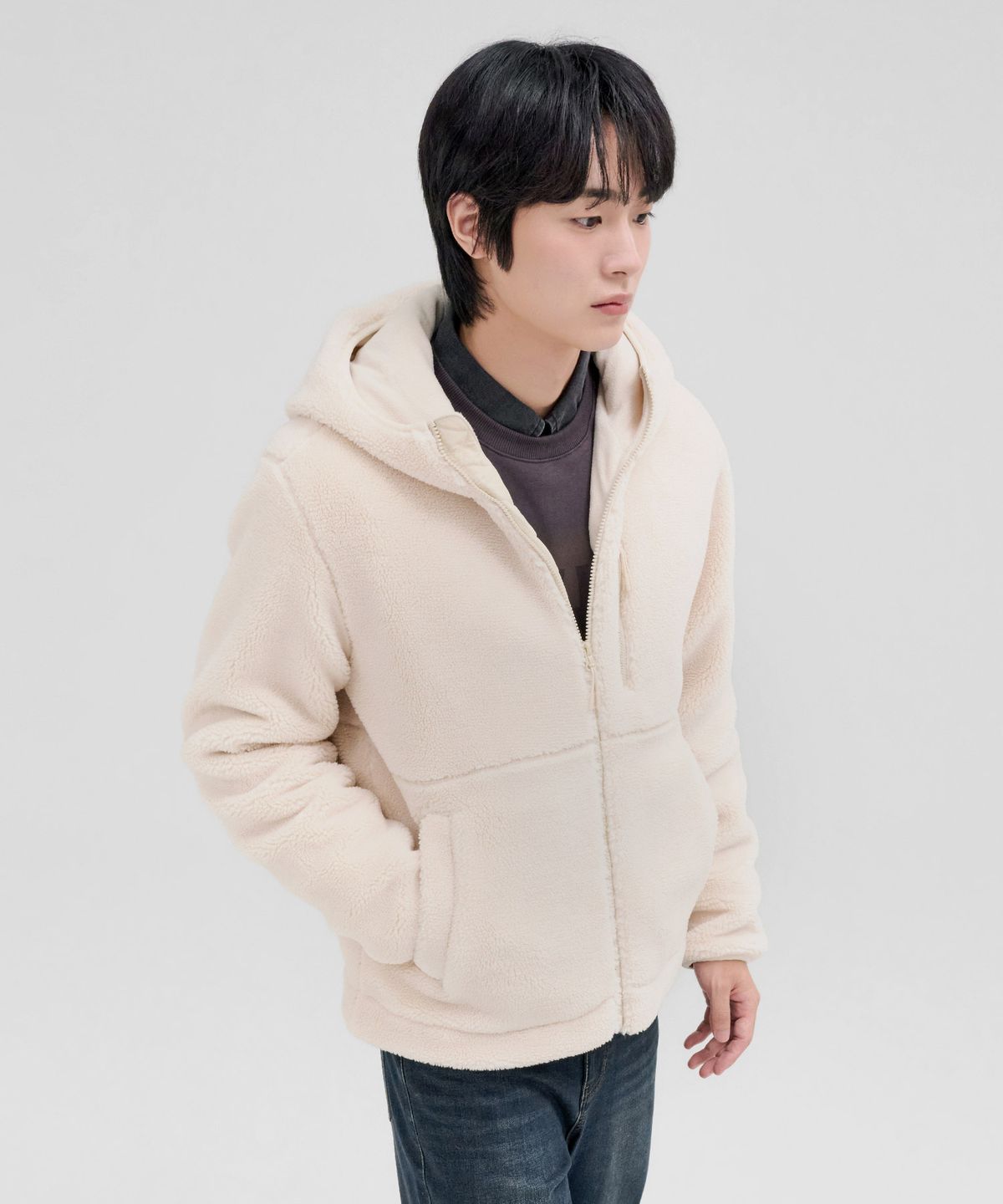 체이스컬트(CHASECULT) 공용 양털 보아 후드 집업-FFRU4321D0M