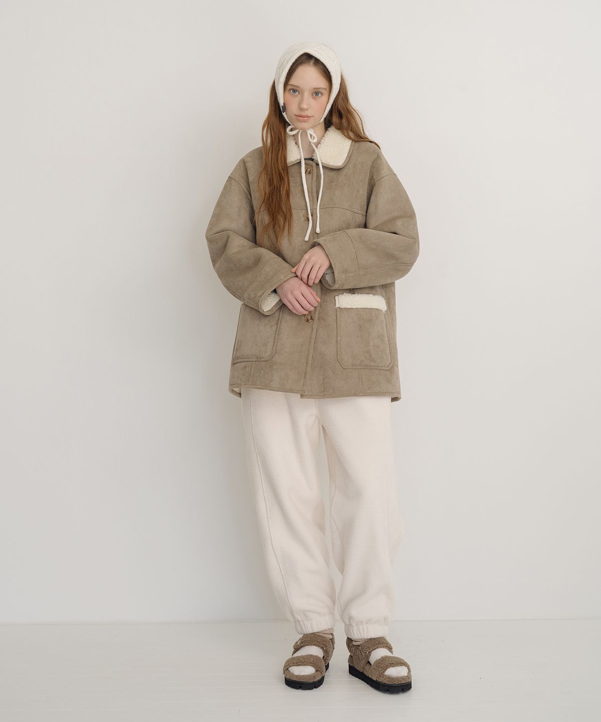 클루니(CLUNY) Alpine Suede Half Mustang - Sand Beige