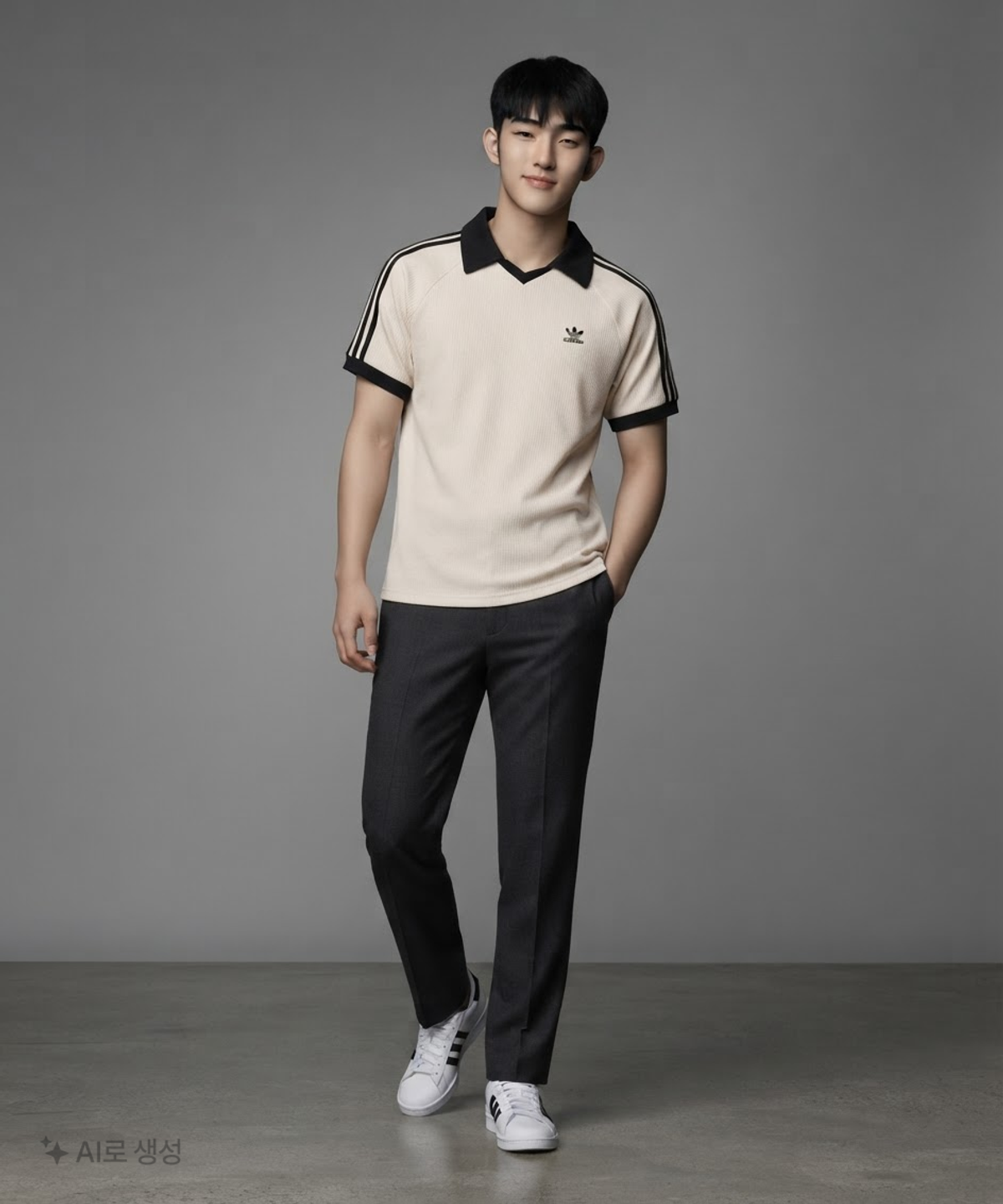 아디다스(ADIDAS) 와플 반팔 폴로 셔츠 - 원더화이트 / JV9265 XL