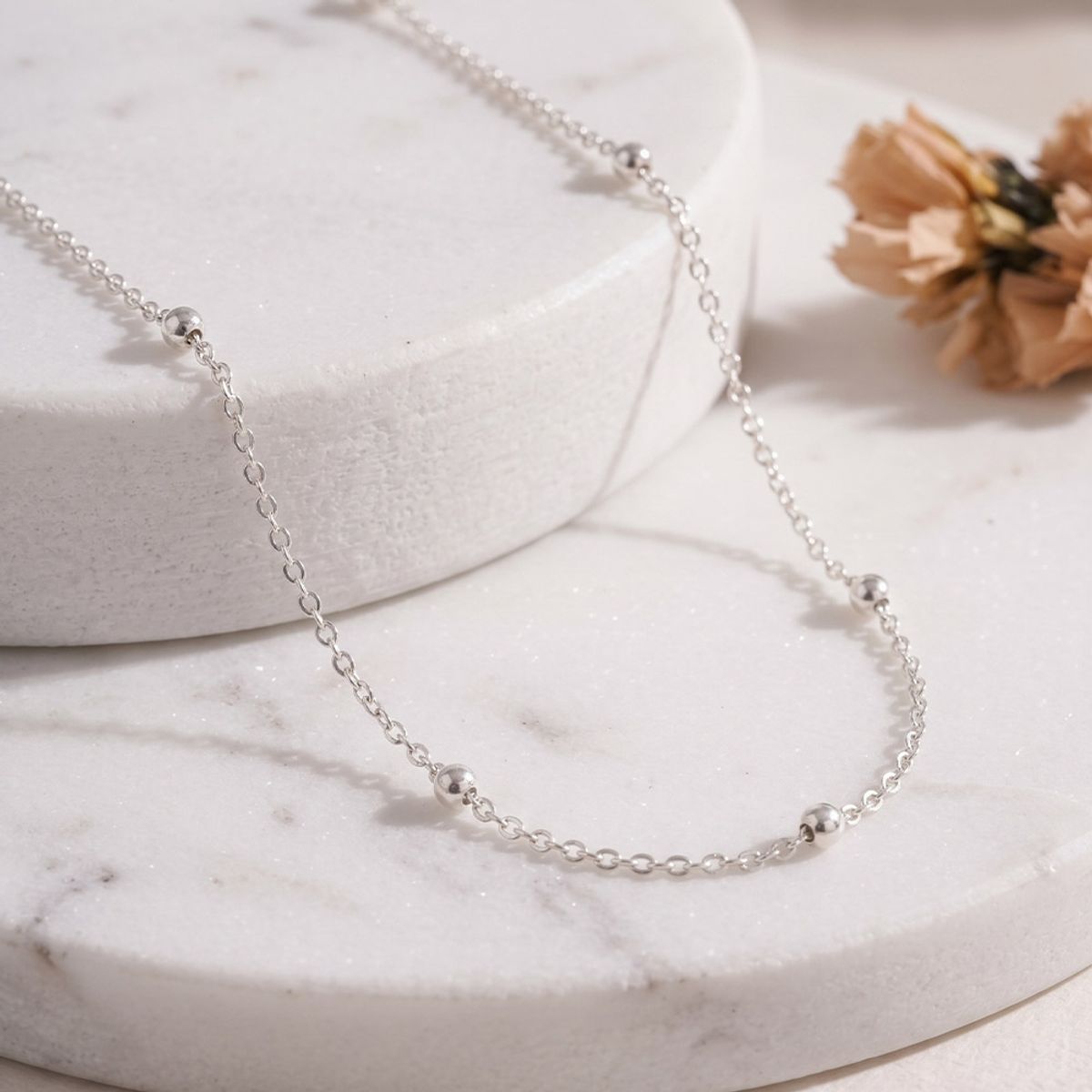 엘렌쥬얼리(HELENE JEWELRY) 실버 Silver 925 함마링 링크 볼 체인 은 목걸이