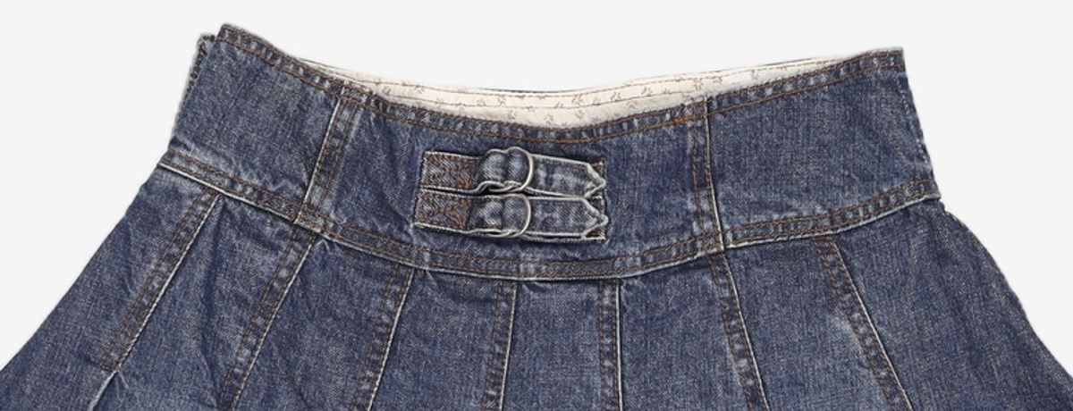 단델(DANDEL) DD four-stitch denim skirt 2