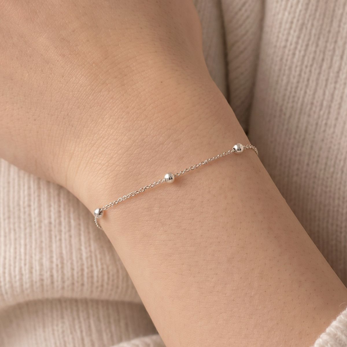 엘렌쥬얼리(HELENE JEWELRY) 실버 Silver 925 함마링 링크 볼 체인 은 팔찌