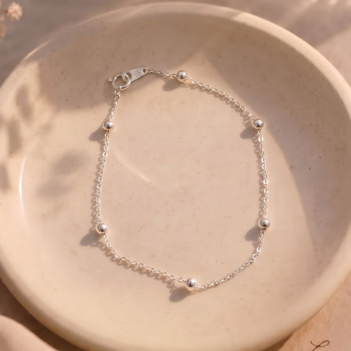 엘렌쥬얼리(HELENE JEWELRY) 실버 Silver 925 함마링 링크 볼 체인 은 팔찌