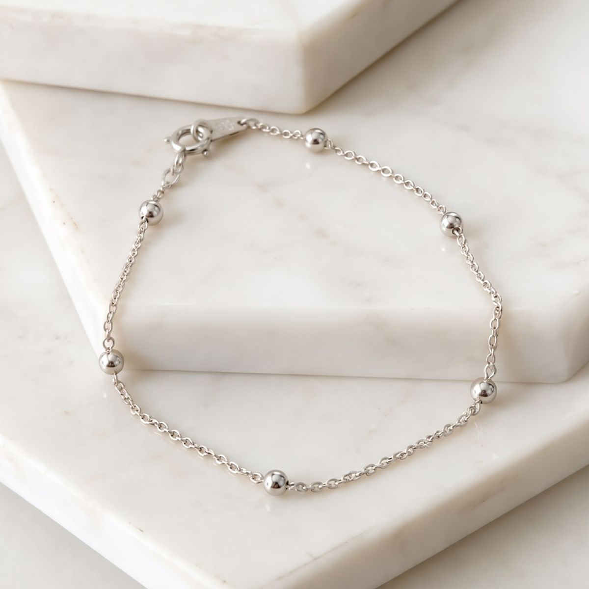 엘렌쥬얼리(HELENE JEWELRY) 실버 Silver 925 함마링 링크 볼 체인 은 팔찌