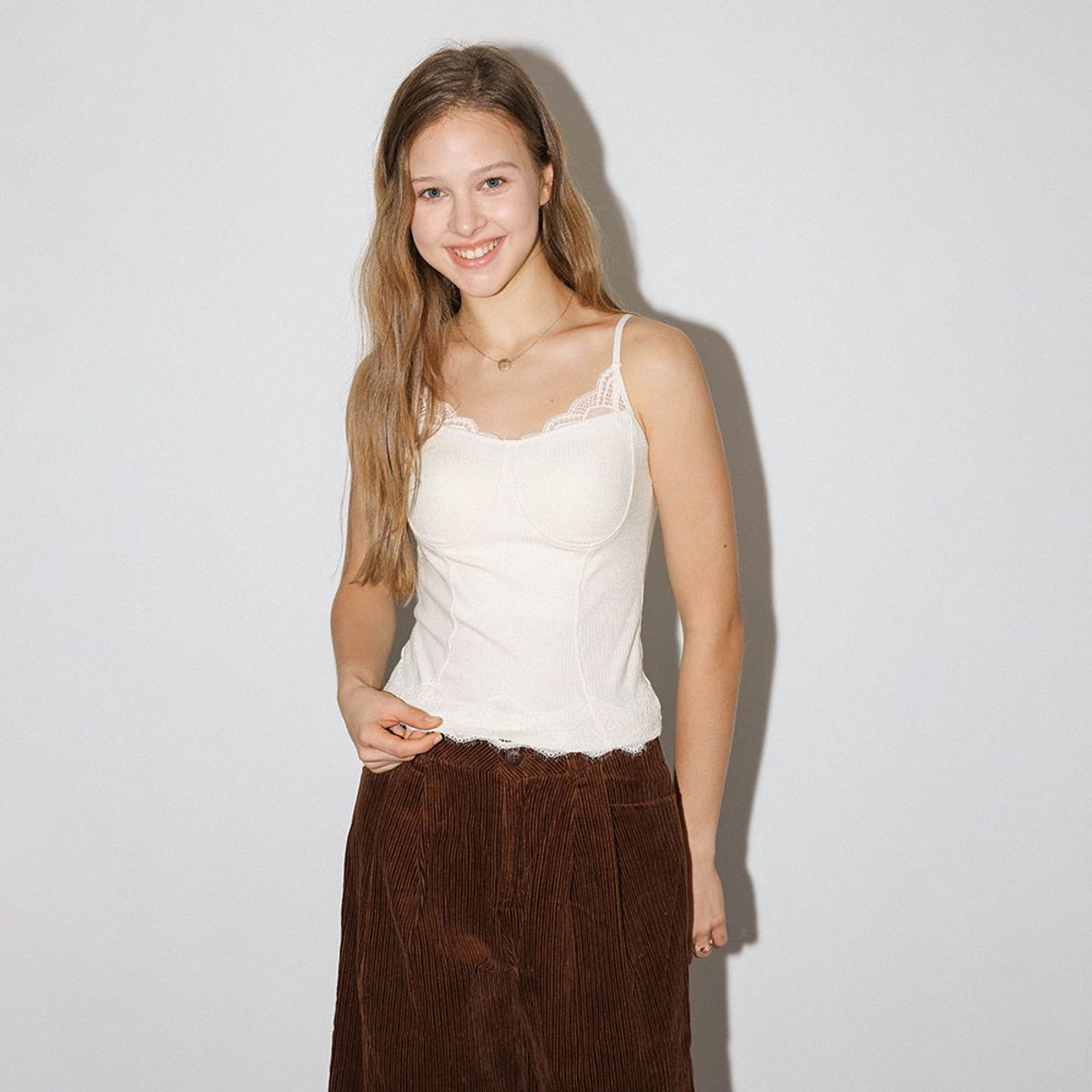 던드롭(DUNDROP) DD_Lace trim tank top_4color