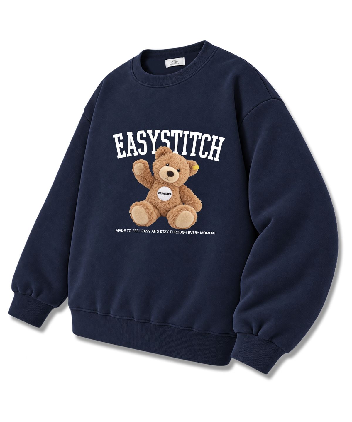이지스티치(EASY STITCH) 이지스티치베어 특양면 오버사이즈 맨투맨 티셔츠 3COLOR