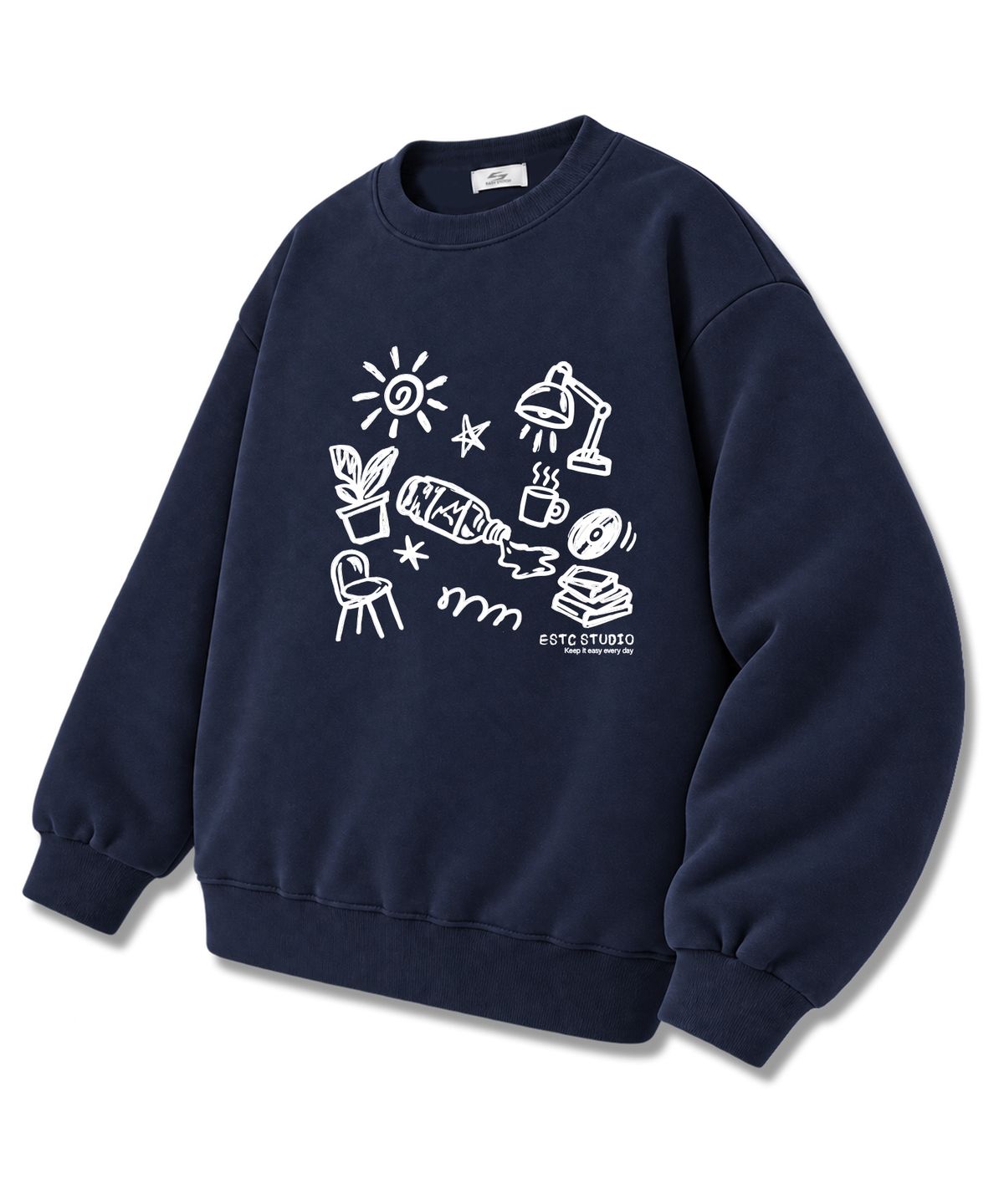 이지스티치(EASY STITCH) 이지에브리데이 특양면 오버사이즈 맨투맨 티셔츠 3COLOR