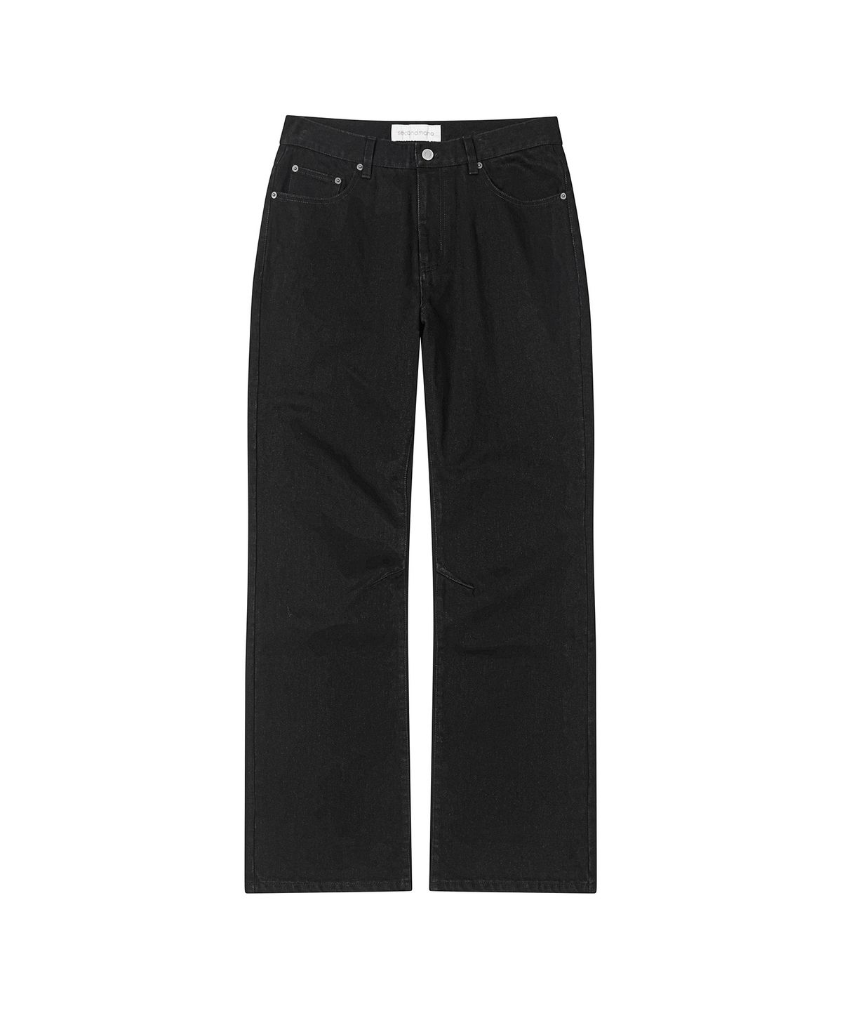 세컨모놀로그(SECONDMONO) [옷미새 미홀 콜라보]Semi Flared Jeans [BLACK]_SEPT090BLACK