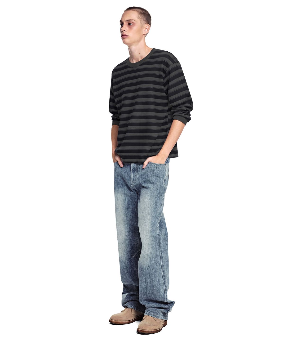 세컨모놀로그(SECONDMONO) [옷미새 미홀 콜라보]Semi Flared Jeans [BLUE]_SEPT090BLUE