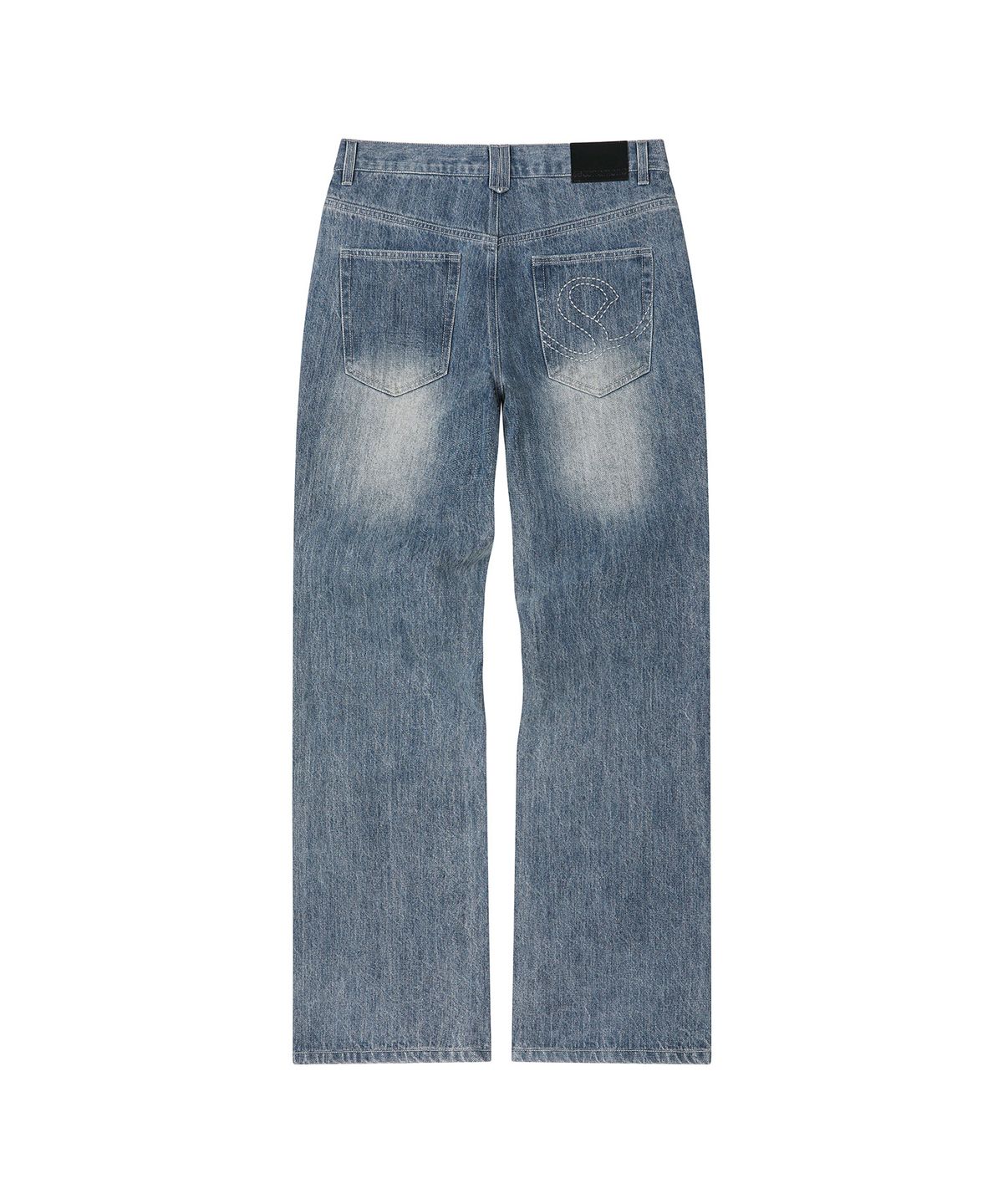 세컨모놀로그(SECONDMONO) [옷미새 미홀 콜라보]Semi Flared Jeans [BLUE]_SEPT090BLUE
