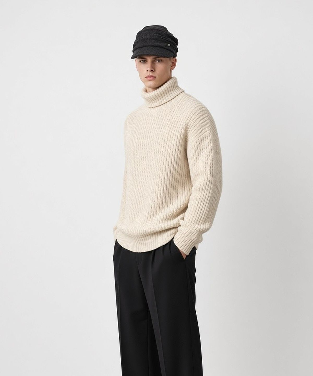 유니버셜 케미스트리(UNIVERSAL CHEMISTRY) Wrinkle Charcoal Banding Marine Cap 주름모자