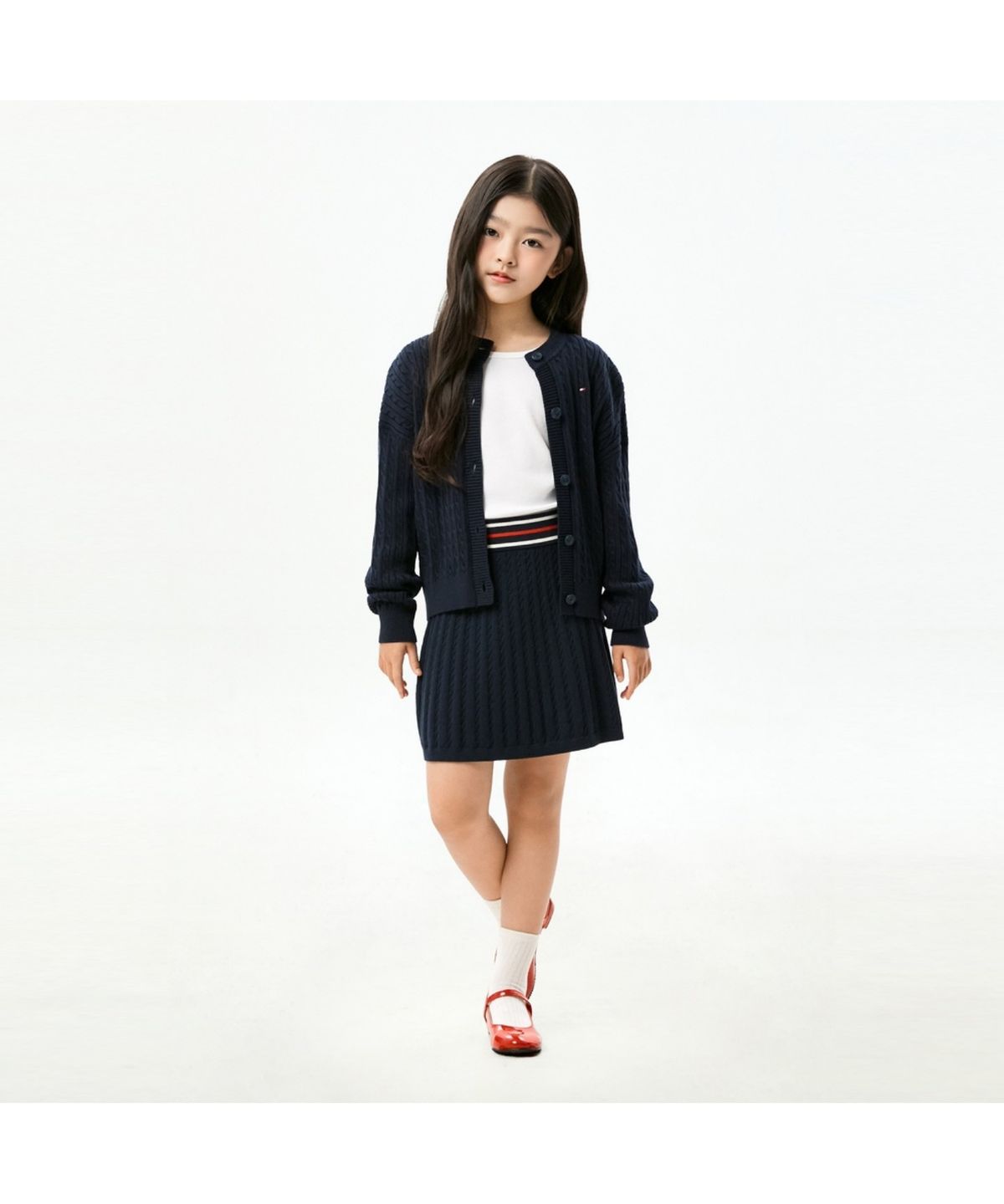 타미힐피거 키즈(TOMMY HILFIGER KIDS) 케이블 스트라이프 가디건