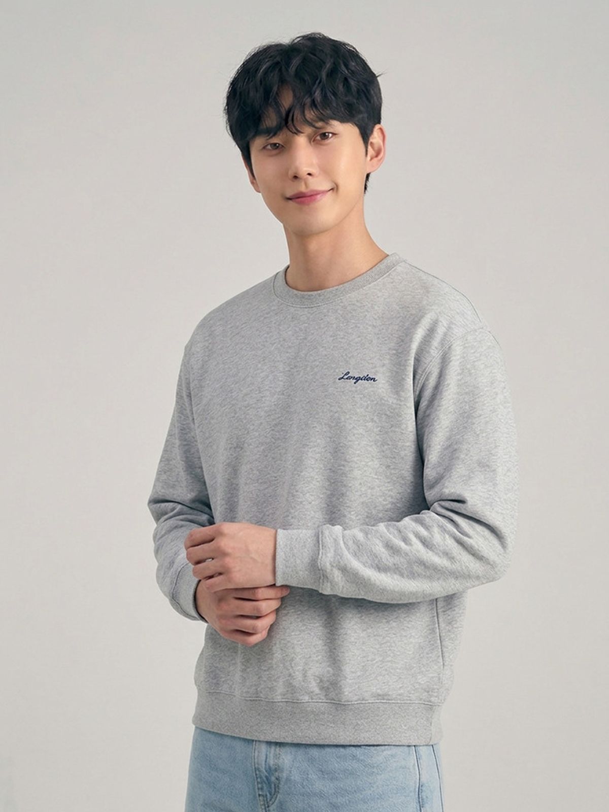 행텐(HANGTEN) 공용 기모 프론트 스몰 백 빅 맨투맨_055(10590-031-810-12)