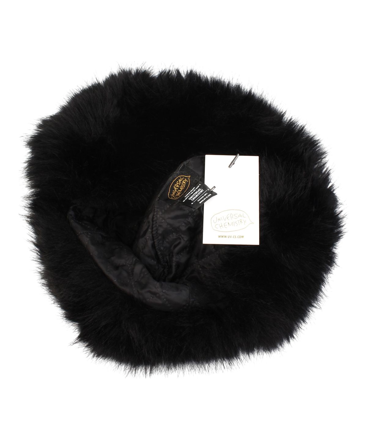 유니버셜 케미스트리(UNIVERSAL CHEMISTRY) Wild Fur Black Aviator Hat 귀달이모자