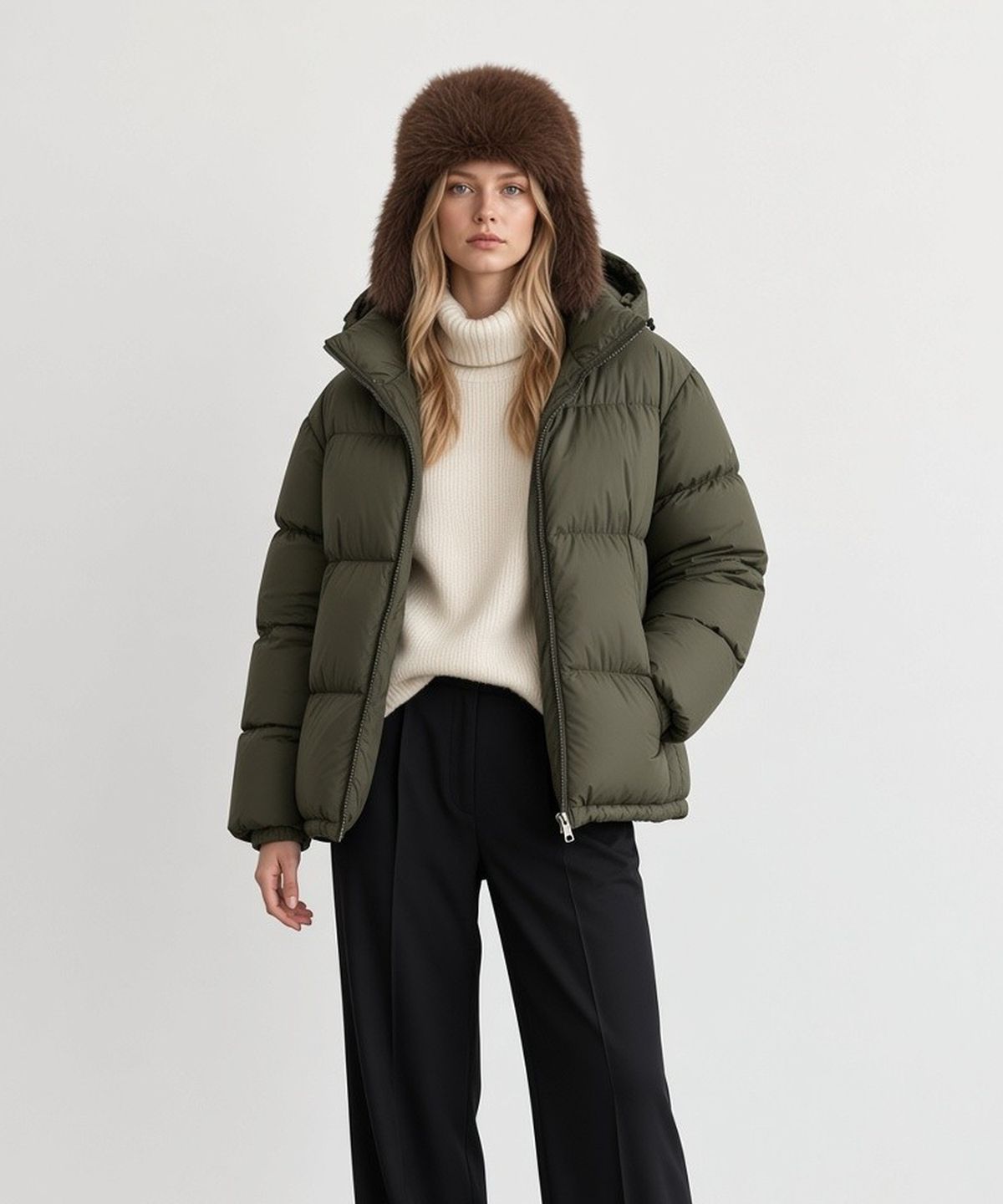 유니버셜 케미스트리(UNIVERSAL CHEMISTRY) Wild Fur Brown Aviator Hat 귀달이모자