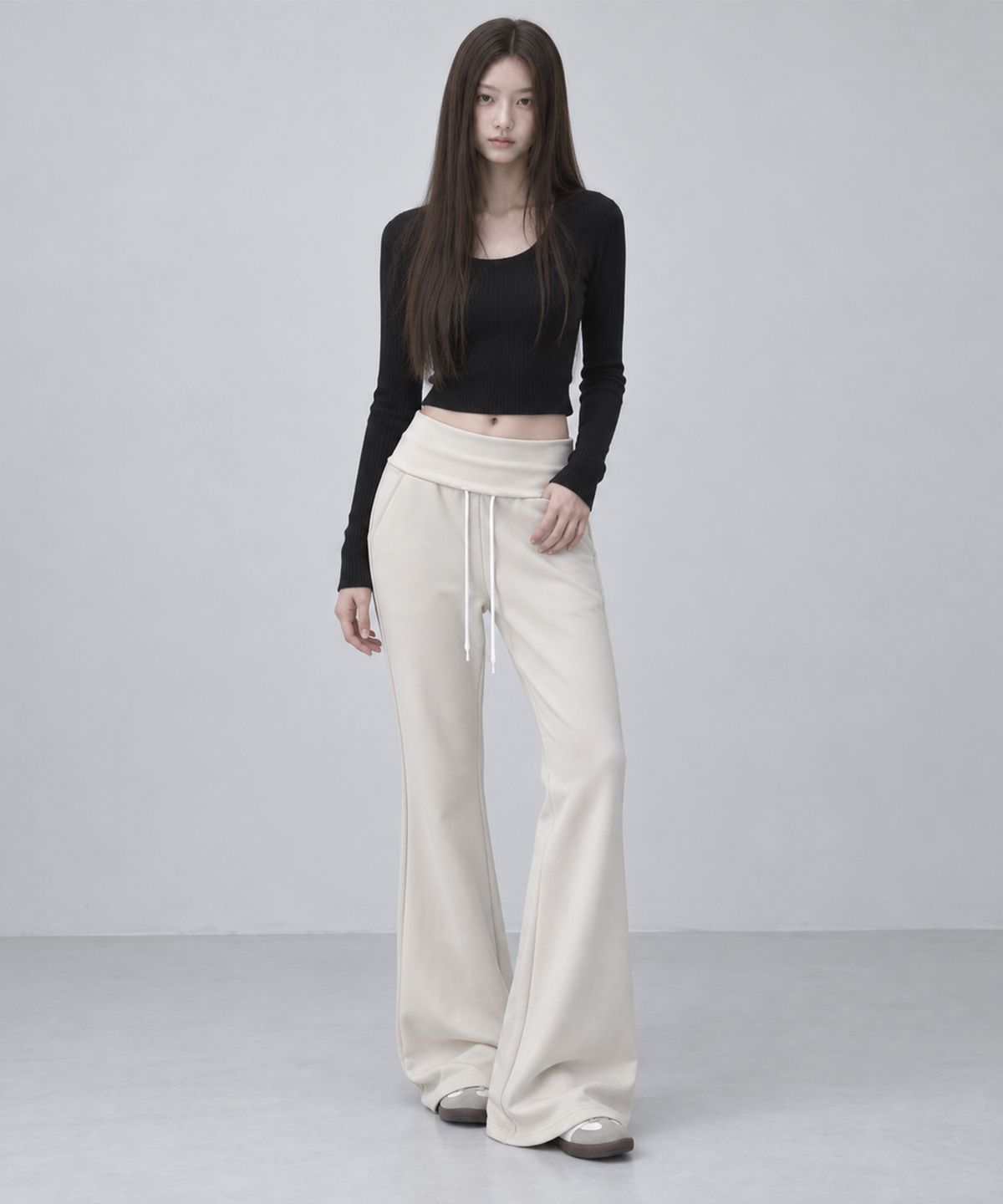페이더먼트(FADERMENT) TR 피치 기모 부츠컷 스웨트 팬츠(블랙)