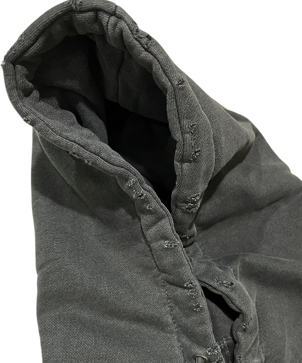 스케이터락(SK8ER ROCK) Sk8 Pigment Distressed Zip Hoodie (washed charcoal)
