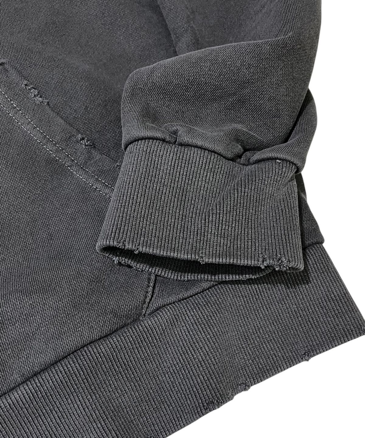 스케이터락(SK8ER ROCK) Sk8 Pigment Distressed Zip Hoodie (washed charcoal)
