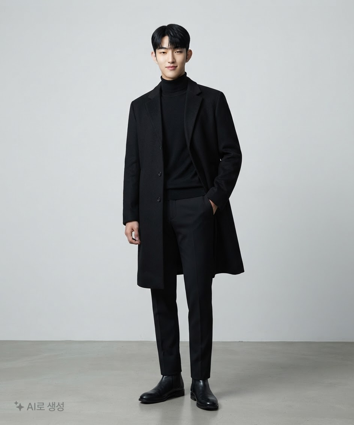 더니트컴퍼니(THEKNITCOMPANY) 22FW 캐시미어 블렌드 싱글 체스터 코트 XL