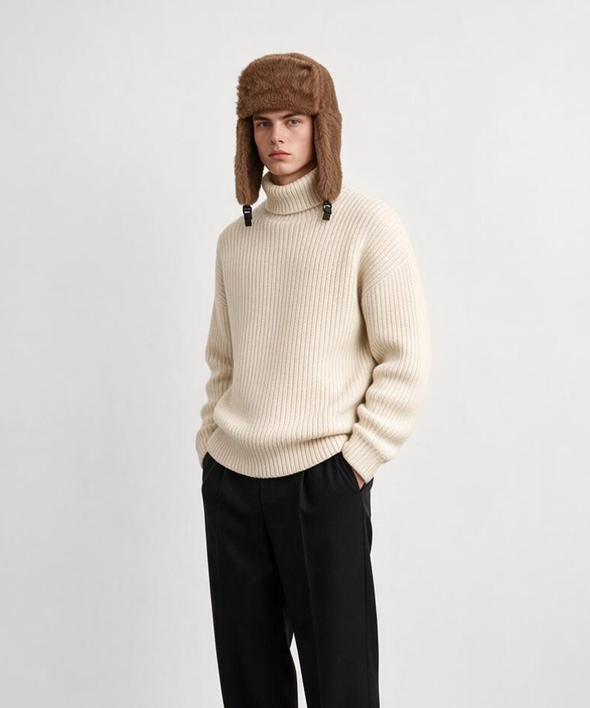 유니버셜 케미스트리(UNIVERSAL CHEMISTRY) Eskimo Fur Brown Aviator Hat 귀달이모자