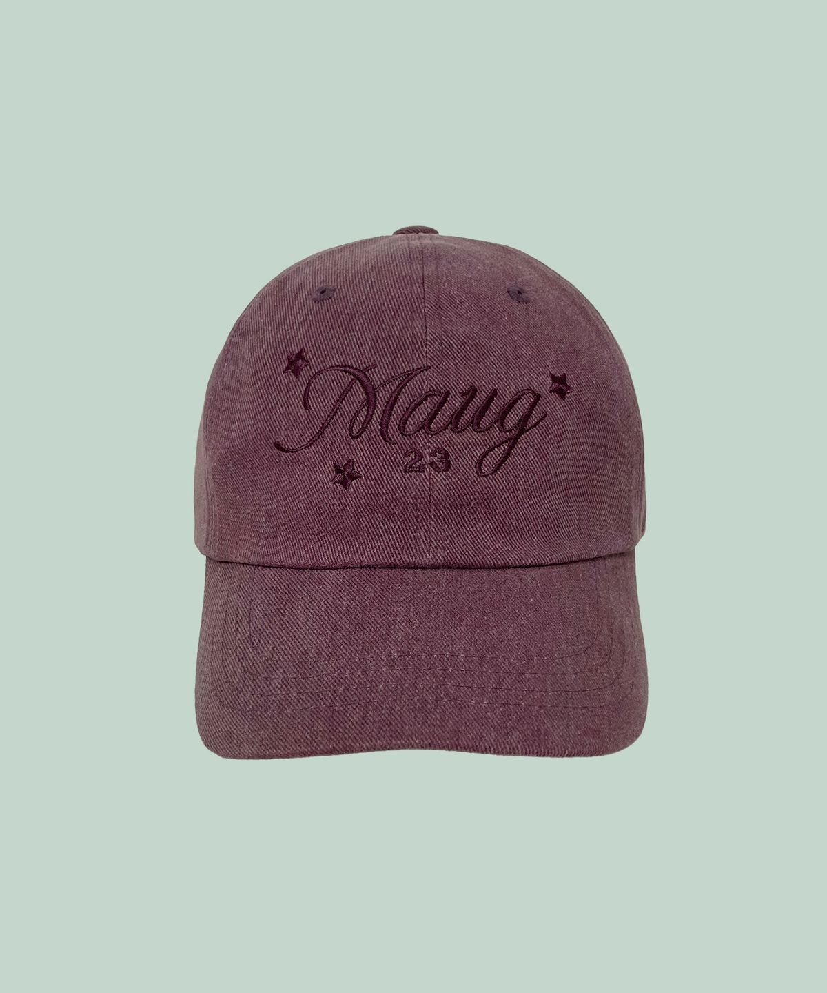 마우그(MAUG) 에투알 자수 로고 볼캡 다크핑크