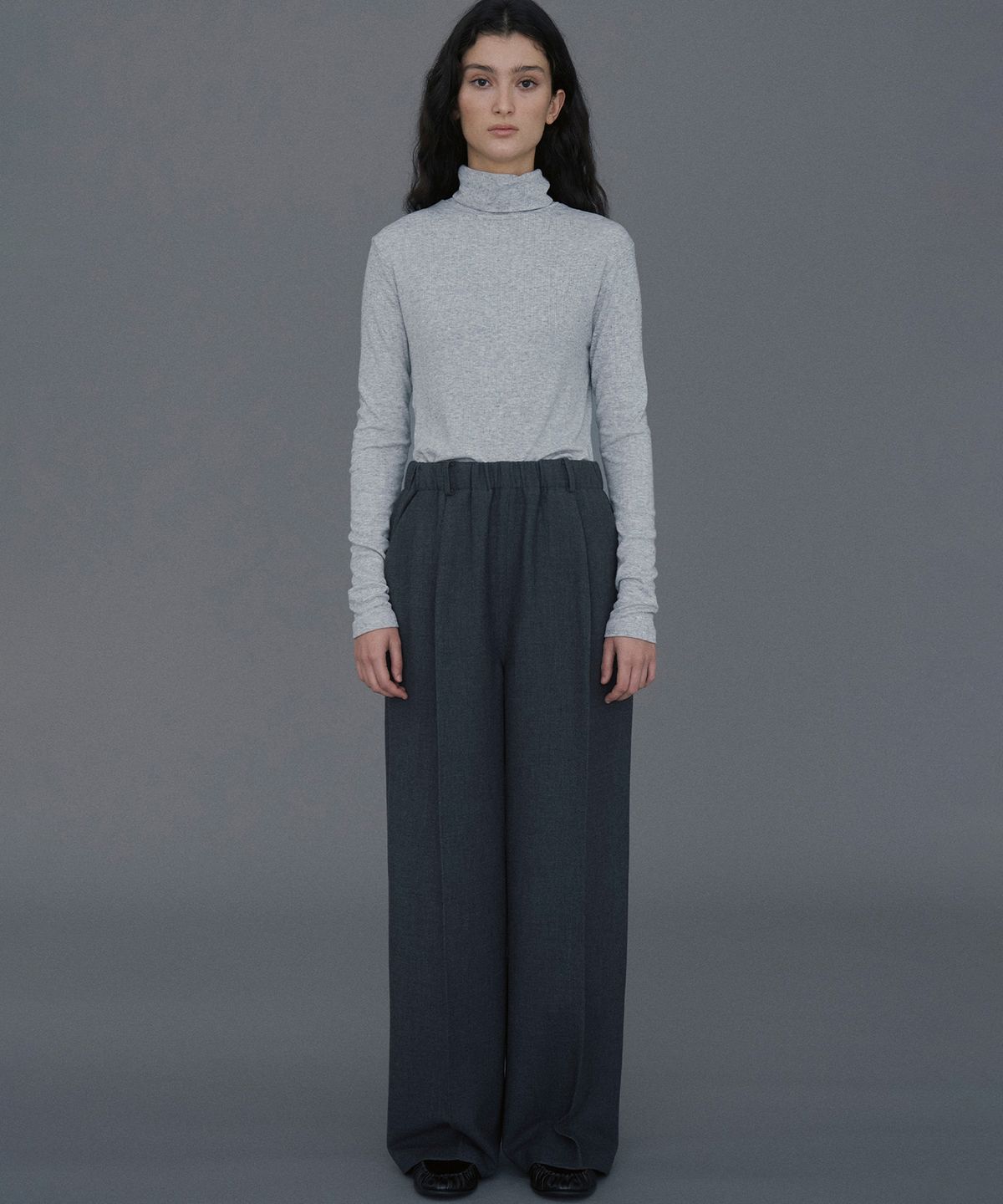 마롭(MALOUPE) 5109 텍스쳐 롤넥 티셔츠 (그레이)