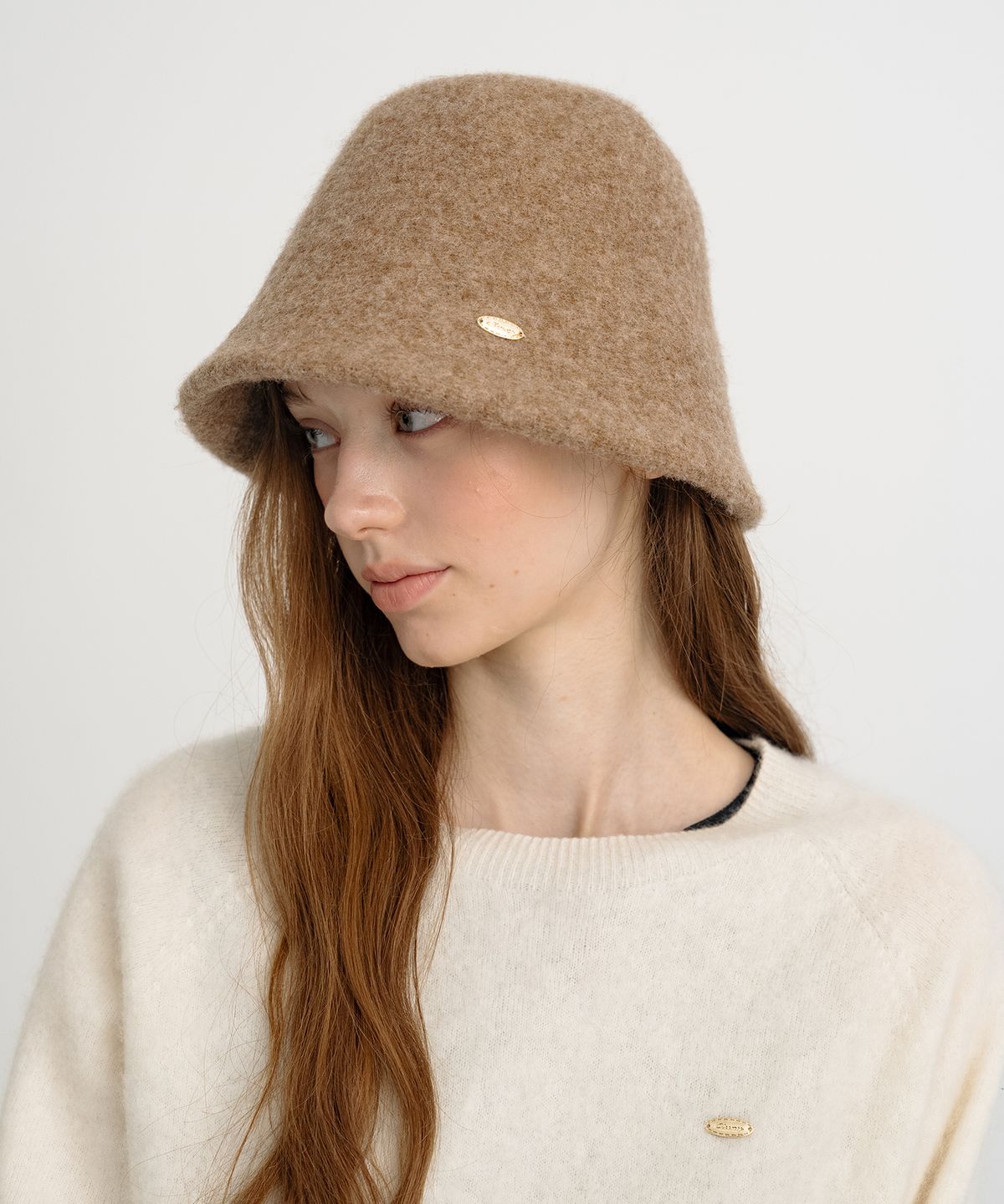 클루니(CLUNY) Soft Wool Cloche Hat - Beige
