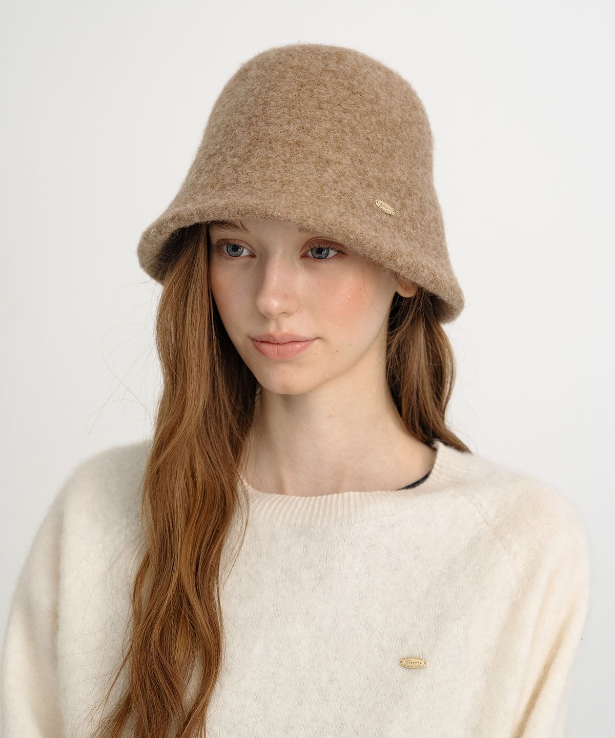 클루니(CLUNY) Soft Wool Cloche Hat - Beige