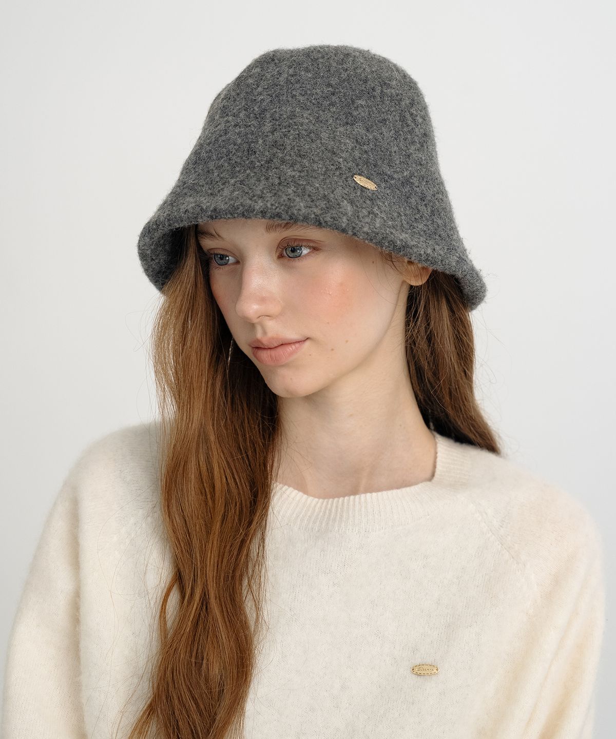 클루니(CLUNY) Soft Wool Cloche Hat - Gray