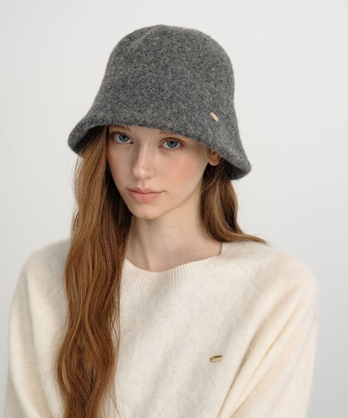 클루니(CLUNY) Soft Wool Cloche Hat - Gray
