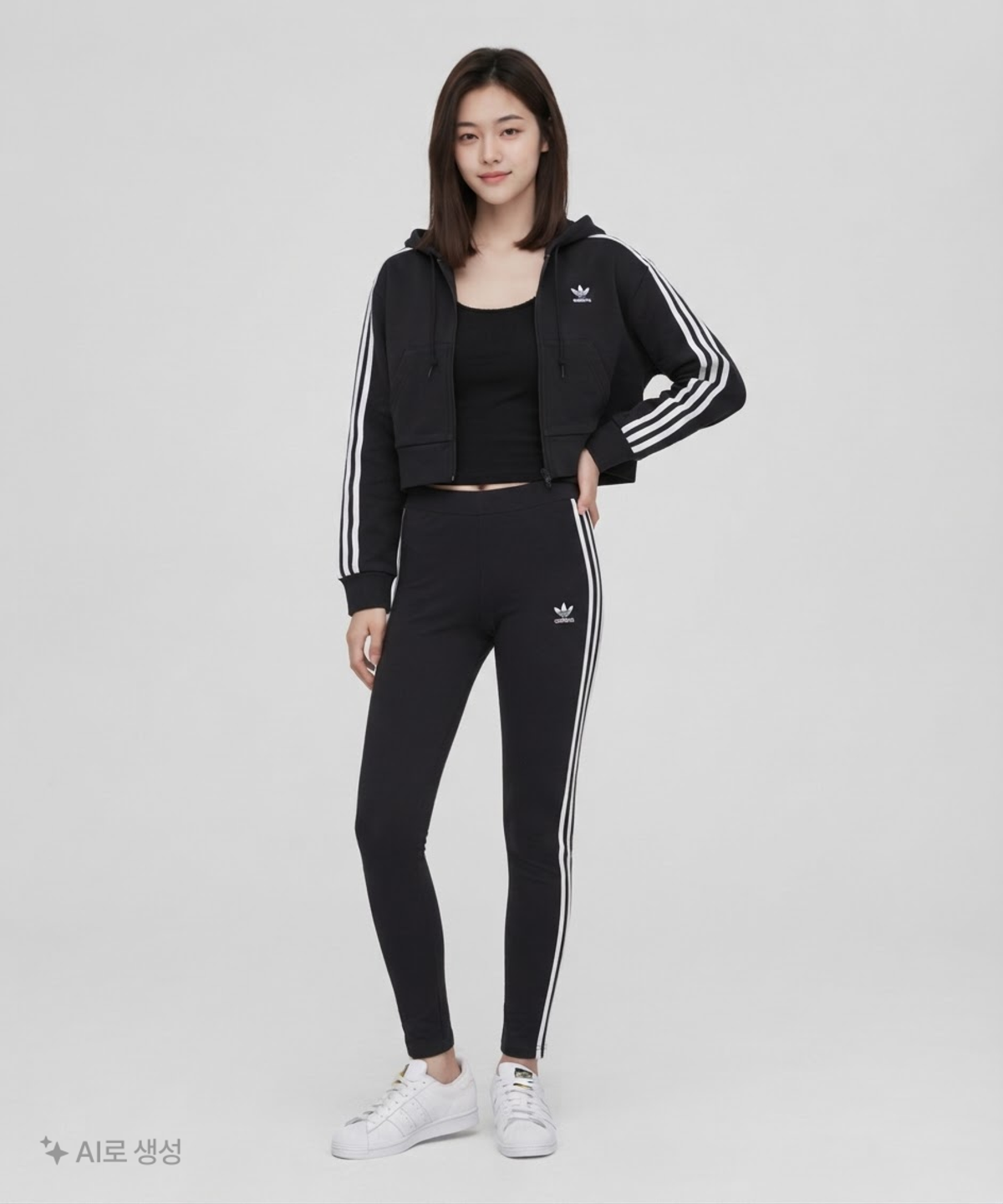 아디다스(ADIDAS) 3 스트라이프 타이츠 - 블랙:화이트 / FM3287 M