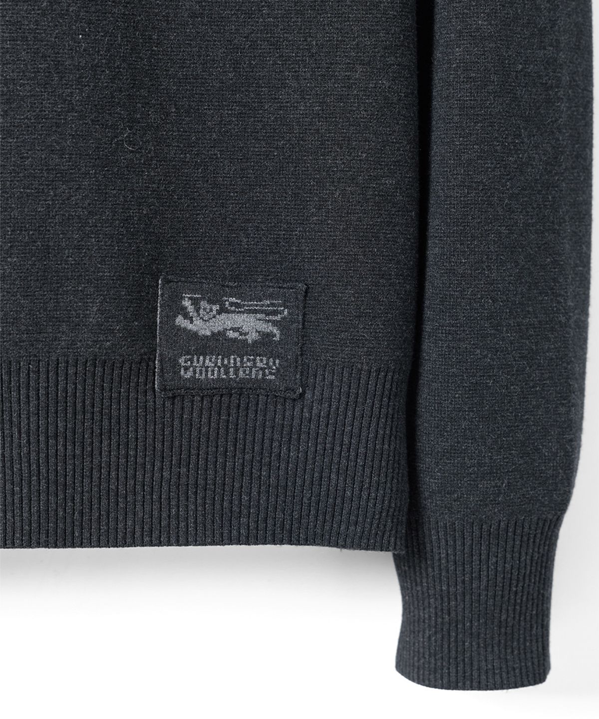 건지 울른스(Guernsey Woollens) 더블 스트럭쳐 후드 니트 집업 - 차콜