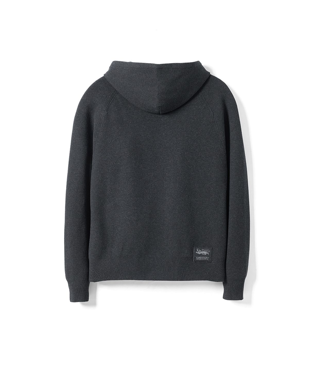 건지 울른스(Guernsey Woollens) 더블 스트럭쳐 후드 니트 집업 - 차콜