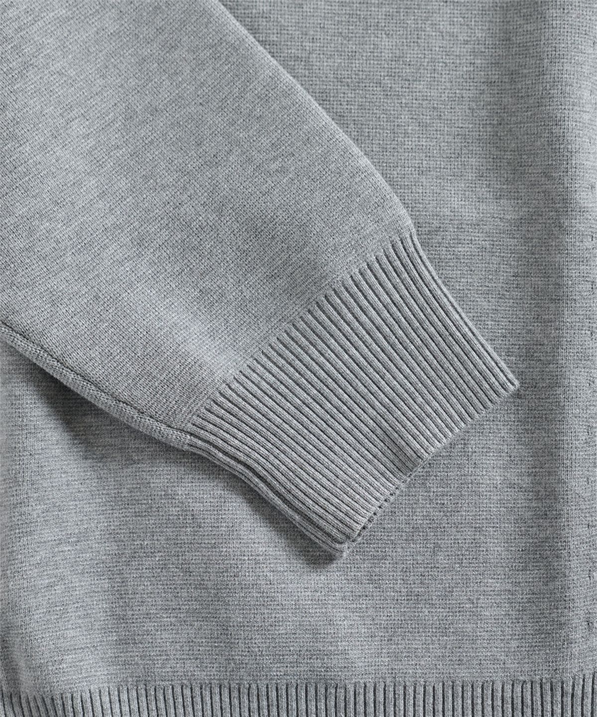건지 울른스(Guernsey Woollens) 더블 스트럭쳐 후드 니트 집업 - 멜란지 그레이