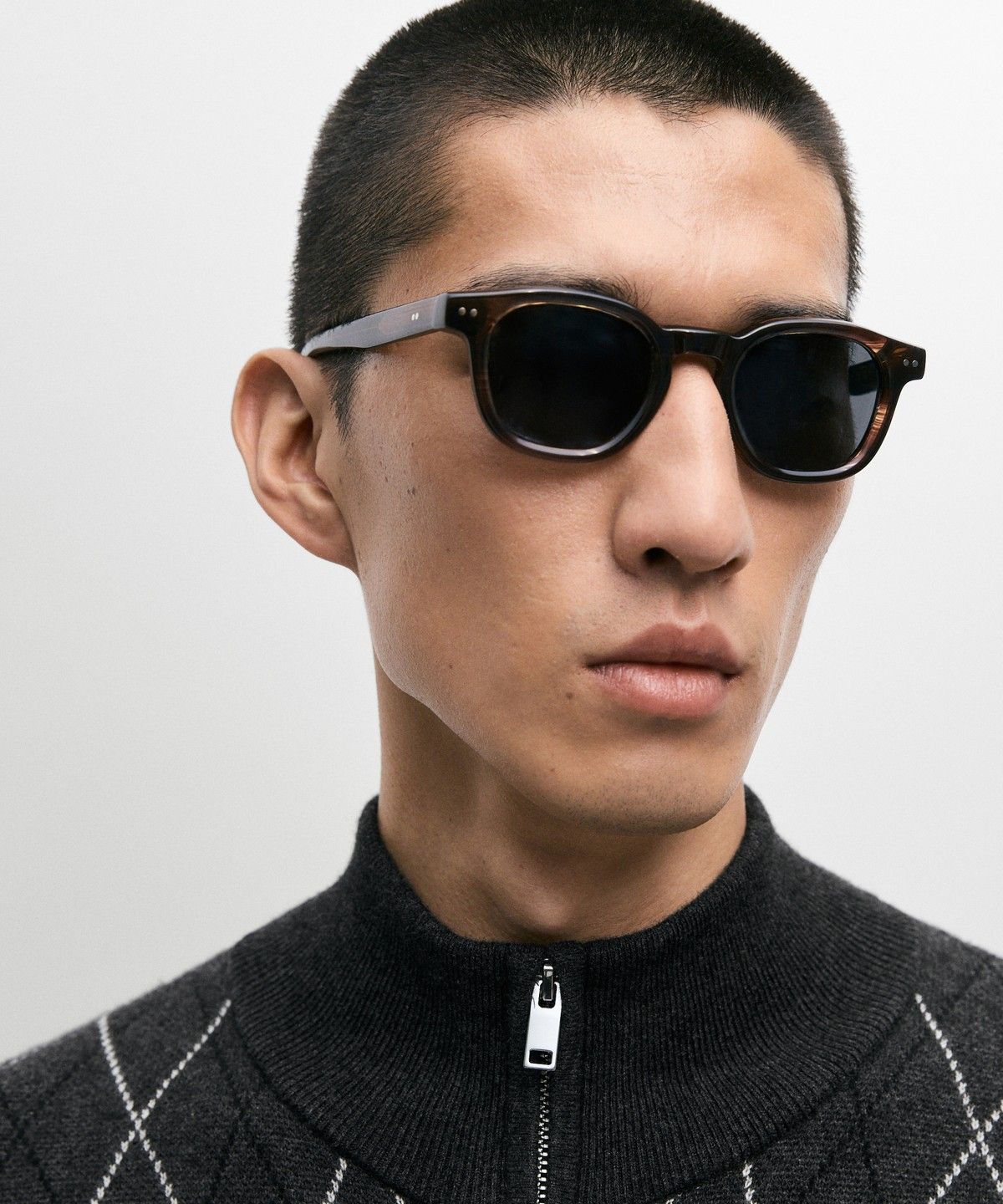 마시모두띠(MASSIMO DUTTI) 울 블렌드 아가일 니트 가디건