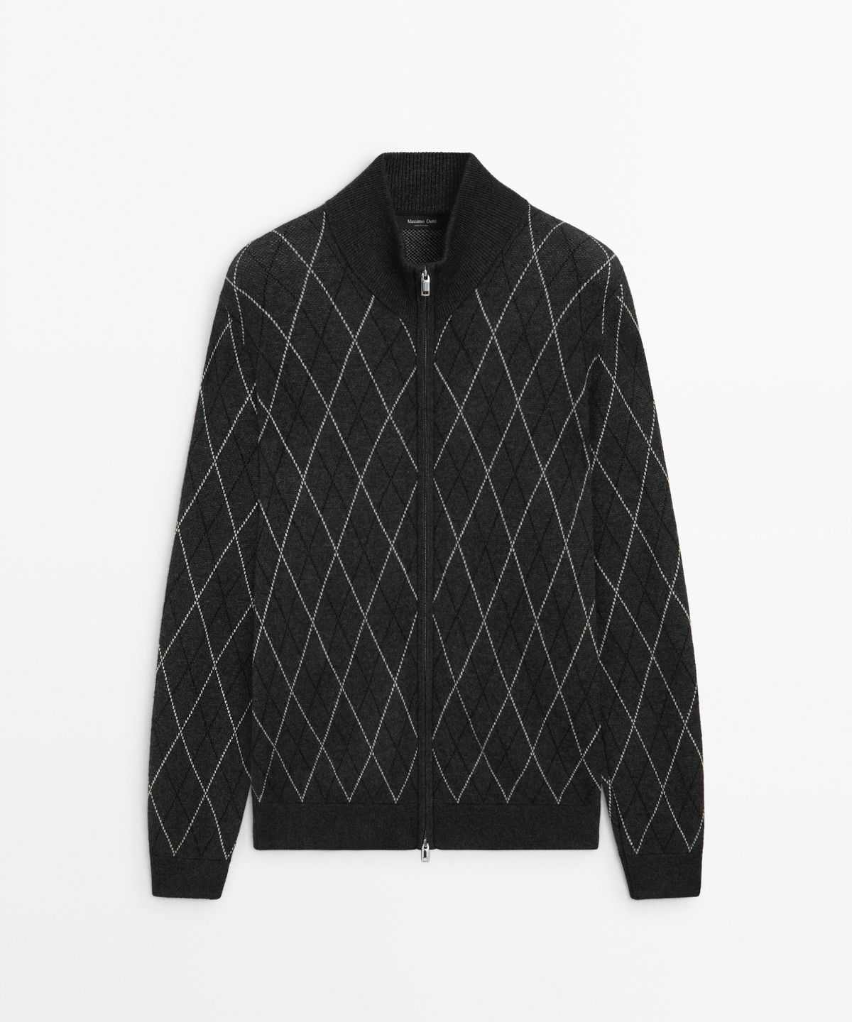 마시모두띠(MASSIMO DUTTI) 울 블렌드 아가일 니트 가디건