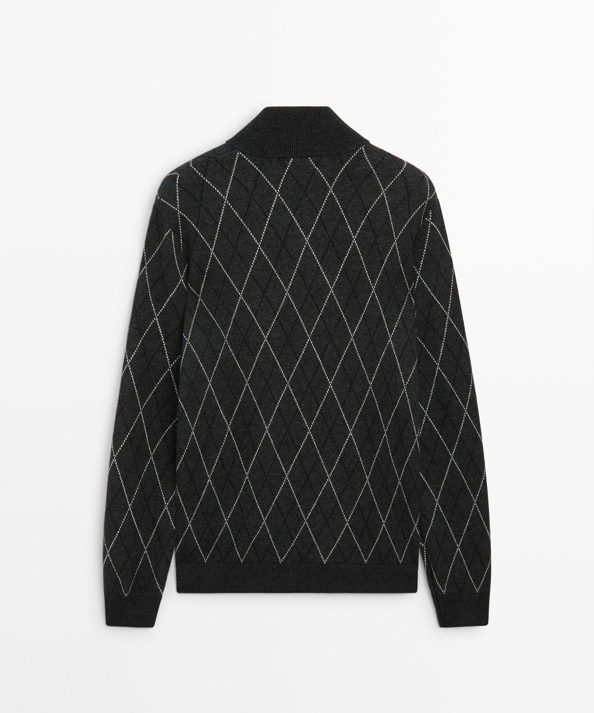 마시모두띠(MASSIMO DUTTI) 울 블렌드 아가일 니트 가디건