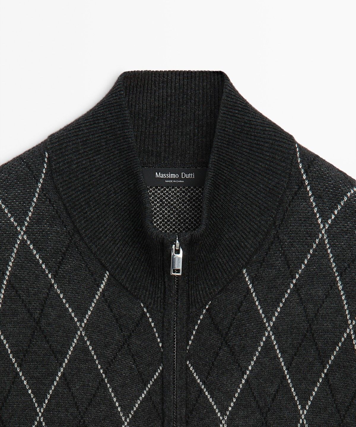마시모두띠(MASSIMO DUTTI) 울 블렌드 아가일 니트 가디건