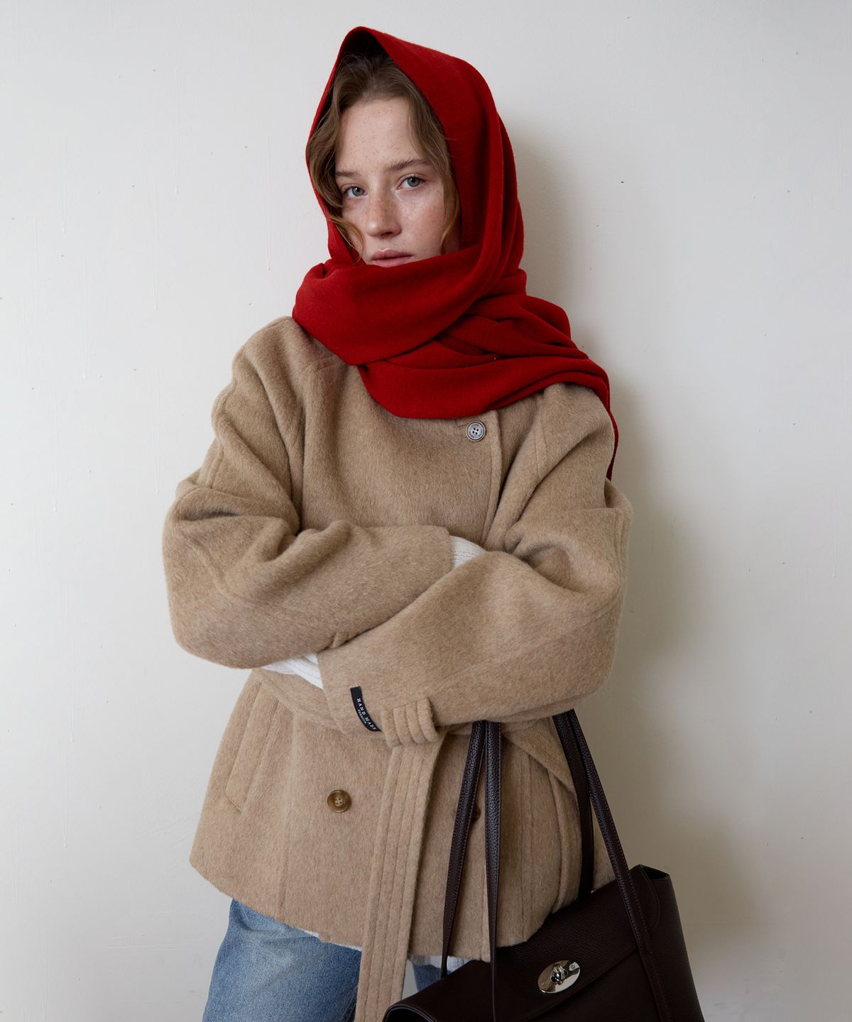 어몽(AMONG) A SOFT KINT MUFFLER_RED