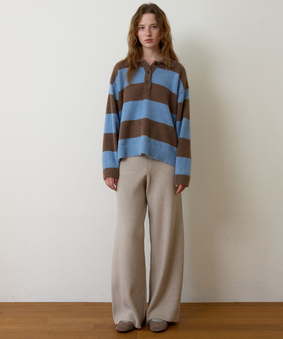 어몽(AMONG) A SOFT RIB PANTS_OATMEAL