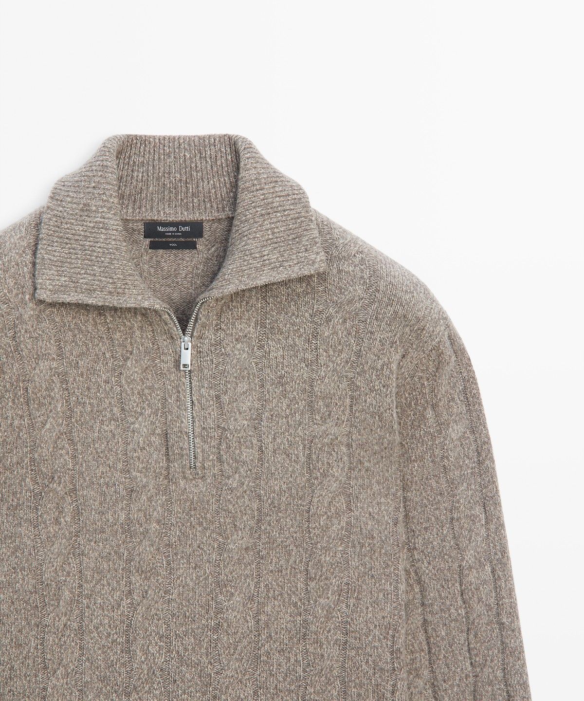 마시모두띠(MASSIMO DUTTI) 100% 울 케이블 니트 스웨터