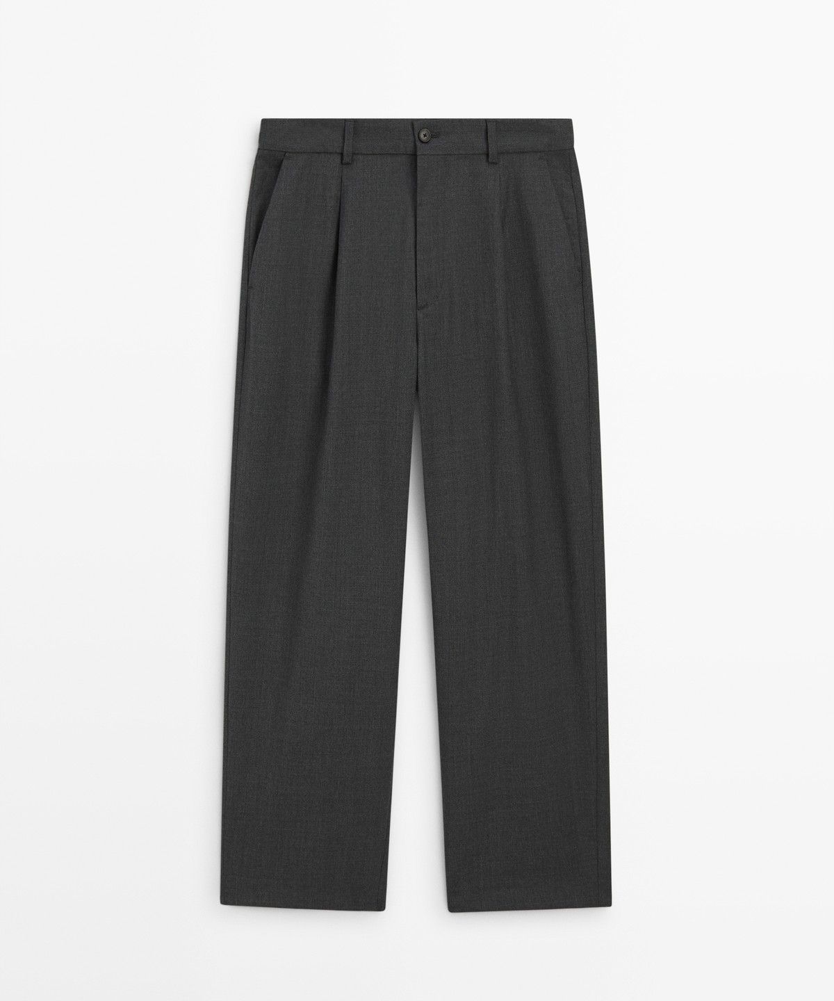 마시모두띠(MASSIMO DUTTI) 100% 쿨 울 릴랙스 핏 턱 팬츠