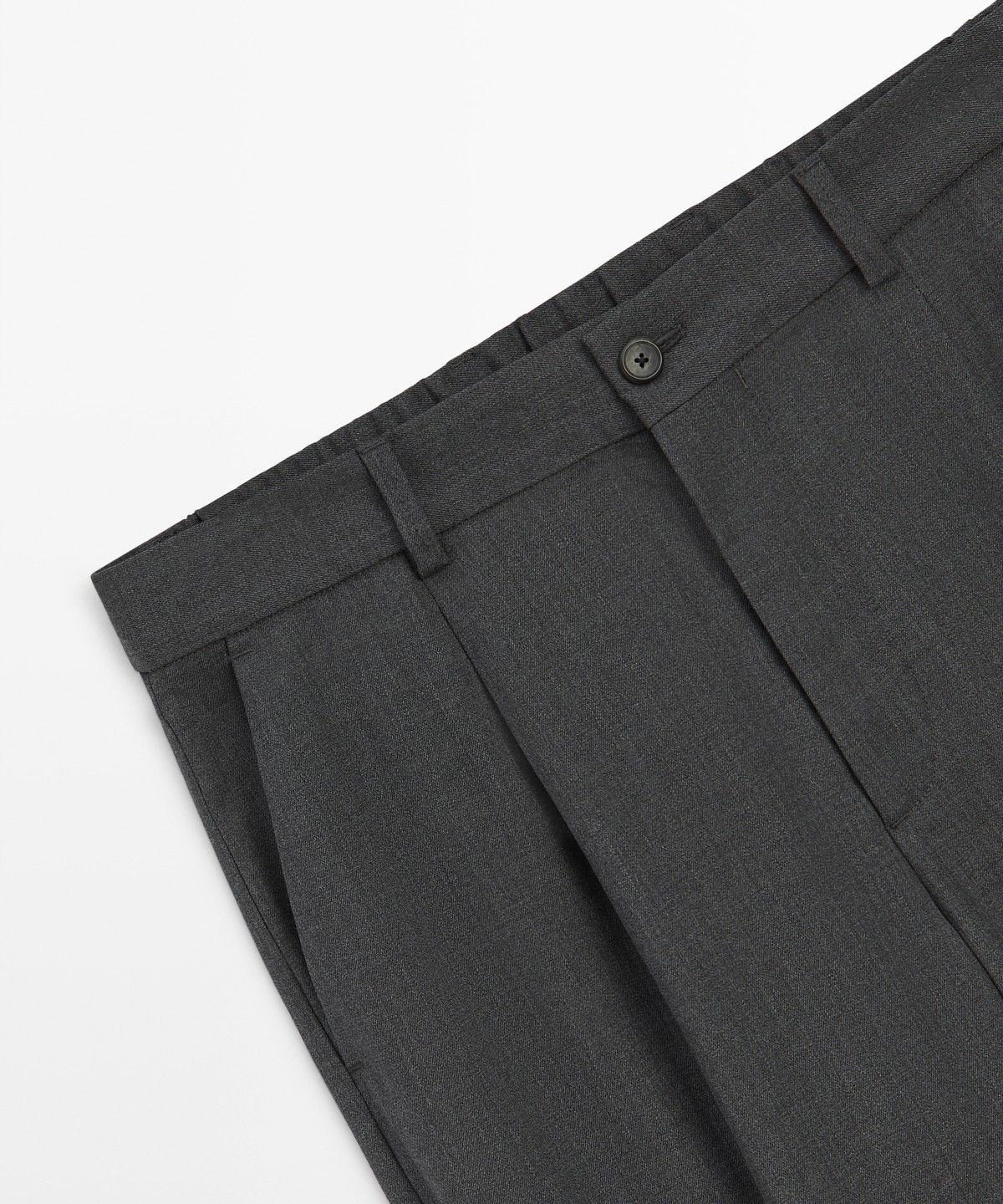 마시모두띠(MASSIMO DUTTI) 100% 쿨 울 릴랙스 핏 턱 팬츠