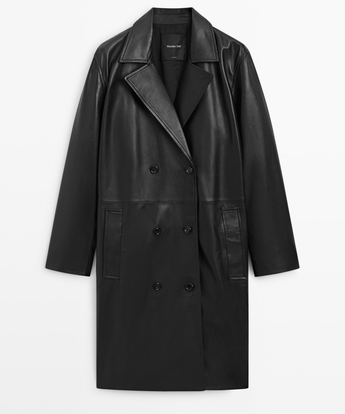 마시모두띠(MASSIMO DUTTI) 나파 가죽 롱 트렌치