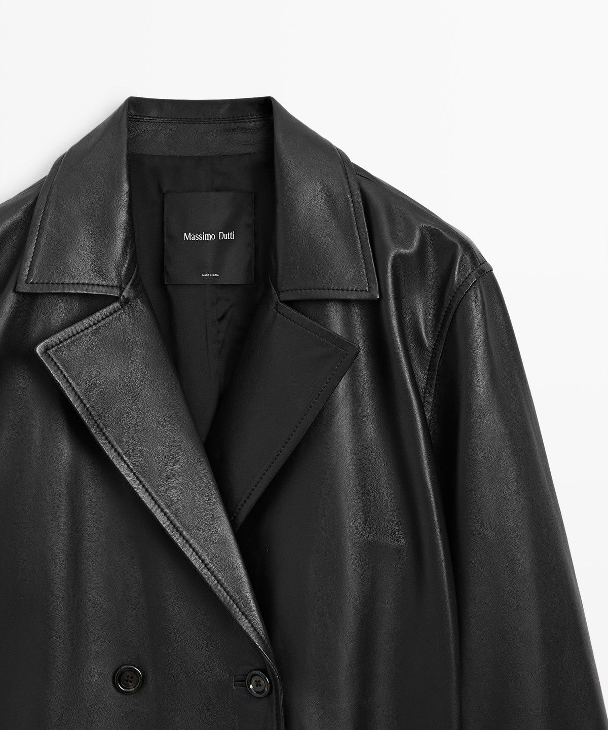 마시모두띠(MASSIMO DUTTI) 나파 가죽 롱 트렌치
